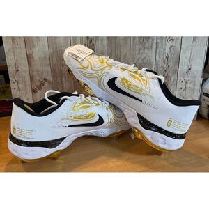 Nike Alpha Huarache Elite 3 Low PRM Baseball Cleats Mens Size 14 CV3553-101 Gold
